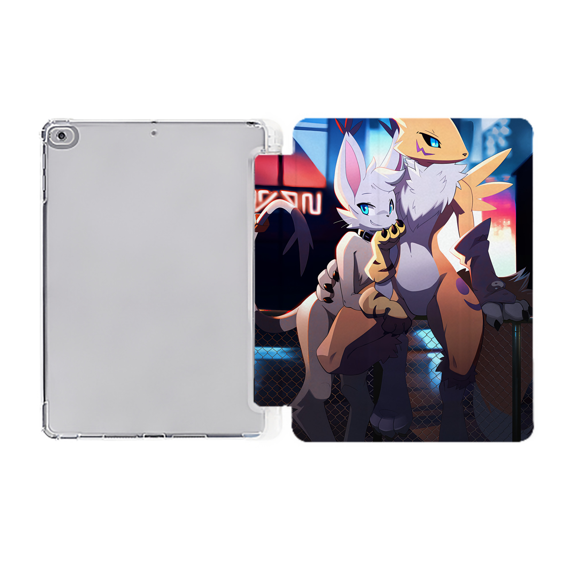 （画像用） Digimon デジタルモンスター/デジモン IPad ケース ペン収納付き 三つ折りスタンド PUレザー×シリコン 対応機種9.5/10.5/10.9インチ
